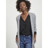 Vila - Lange Cardigan - Grijs Melange - Viscose/Nylon/Polyester