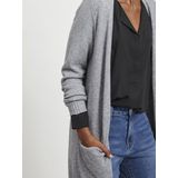Vila - Lange Cardigan - Grijs Melange - Viscose/Nylon/Polyester