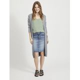 Vila - Lange Cardigan - Grijs Melange - Viscose/Nylon/Polyester