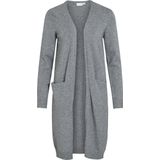 Vila - Lange Cardigan - Grijs Melange - Viscose/Nylon/Polyester