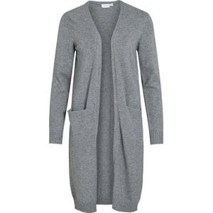 Vila - Lange Cardigan - Grijs Melange - Viscose/Nylon/Polyester