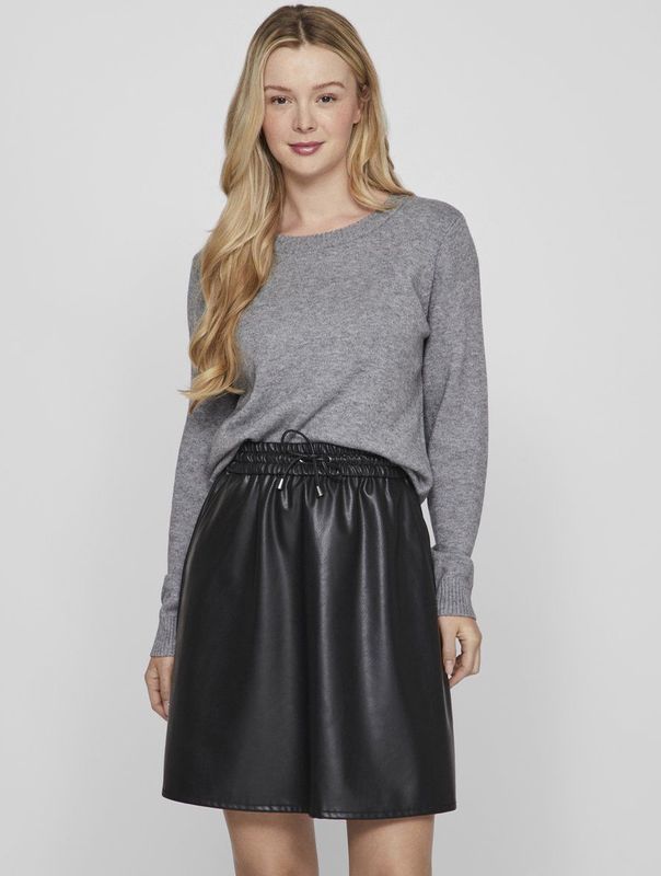 Vila - Ril Trui - Gebreide Top - Zwart - 50% Viscose 27% Nylon 23% Polyester