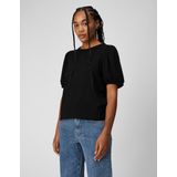 Object - Dames Top - Korte Mouw - Ronde Hals - Groen - 52% Lyocell - 43% Viscose - 5% Elastaan