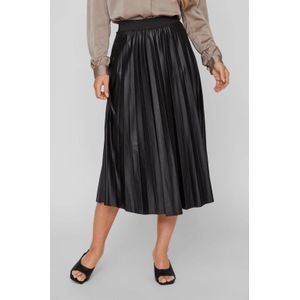 Vila - Nitban Rok - Geplooide Midi - Zwart - Gerecycled Polyester