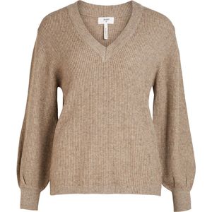 Object Trui Objmalena Knit Pullover Noos 23035493 Fossil/melange Dames