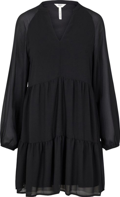 Jurk Mila - Effen - Gerecycled Materiaal - Uitgesneden Hals - Lange Mouw