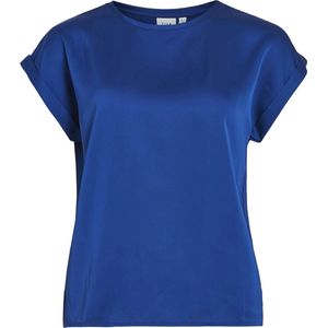 Vila T-shirt Viellette S s Satin Top - Noos 14059563 Mazarine Blue Dames
