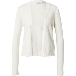 Vila Viril L/S kort gebreid damesvest, Witte Alyssum