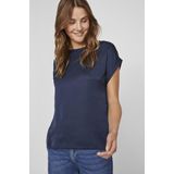 VILA - T-shirt - Blauw - Polyester - Korte Mouwen