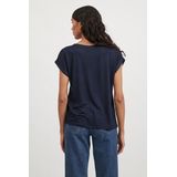 VILA - T-shirt - Blauw - Polyester - Korte Mouwen