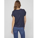 VILA - T-shirt - Blauw - Polyester - Korte Mouwen