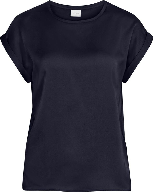 VILA - T-shirt - Blauw - Polyester - Korte Mouwen