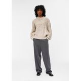 Object - Objkamma Cable Knit Pullover Noos - Gebreide Trui - Zilvergrijs - Ballonmouwen