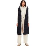 Object dames vest longline, Zwart/detail: voering sandshell, 36