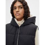 Object dames vest longline, Zwart/detail: voering sandshell, 36