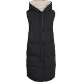 Object dames vest longline, Zwart/detail: voering sandshell, 36