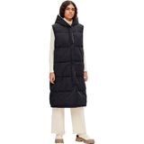 Object dames vest longline, Zwart/detail: voering sandshell, 36