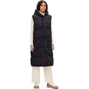 Object dames vest longline, Zwart/detail: voering sandshell, 36