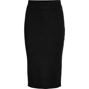 VILA Gebreide Midi Rok VIRIL Zwart