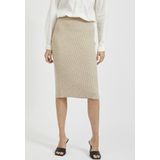 VILA Gebreide Midi Rok VIRIL Beige