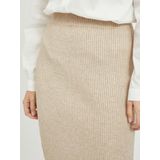 VILA Gebreide Midi Rok VIRIL Beige