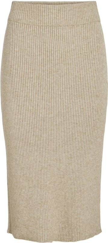 VILA Gebreide Midi Rok VIRIL Beige