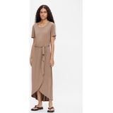Object - Nadia S/s Midi Jurk - Bruin - Polyester