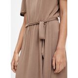 Object - Nadia S/s Midi Jurk - Bruin - Polyester