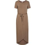 Object - Nadia S/s Midi Jurk - Bruin - Polyester