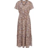 Vila - Jurk - Grafisch Patroon - Korte Mouwen - V-hals - Polyester