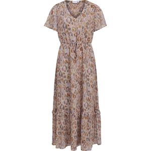 Vila - Jurk - Grafisch Patroon - Korte Mouwen - V-hals - Polyester
