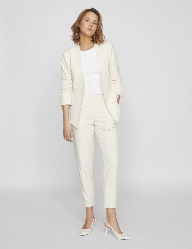 Vila - VIHER NEW Blazer - Kleur: Birch - Materiaal: 63% Polyester, 33% Viscose, 4% Elastaan