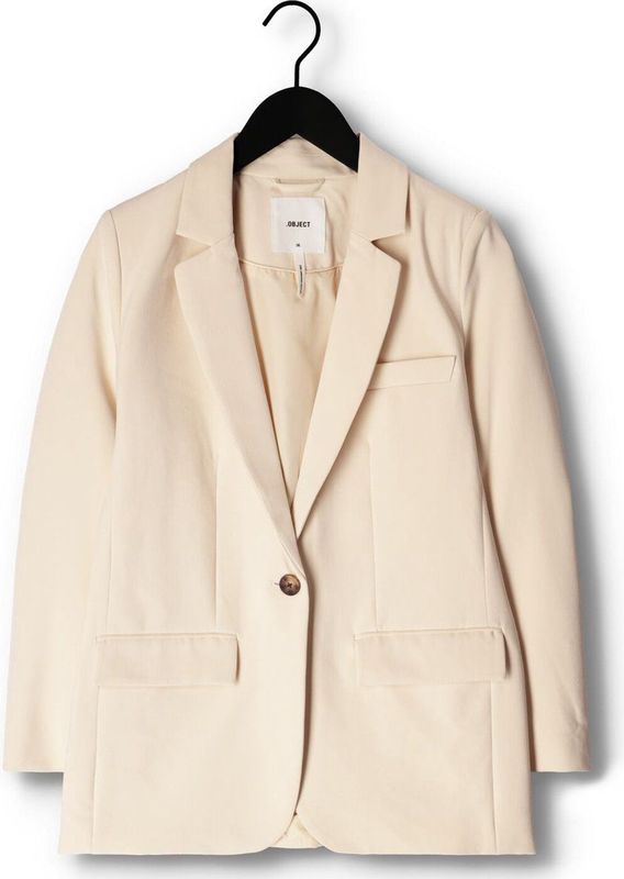 OBJECT Rechtvallende Blazer OBJSIGRID van Gerecycled Polyester Offwhite