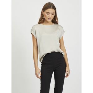 Vila Kurzarmshirt "VIELLETTE S/S SATIN TOP - NOOS", Satin Optik