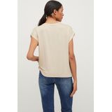 Vila - Satin Top - Korte Mouwen - Goud - 100% Polyester