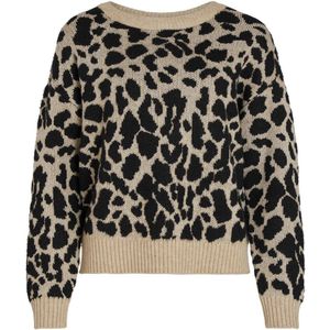 VILA - VIRil - Trui - Beige Gemêleerd/Zwart