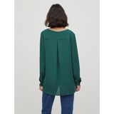 VILA - Blouse - Groen - Polyester - Lange Mouwen - V-hals