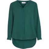 VILA - Blouse - Groen - Polyester - Lange Mouwen - V-hals