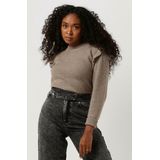 Object - Objmalena L/S Ruffle Pullover - Gebreide Trui - Fossil - Lange Mouwen