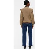 Object - Objmalena L/S Ruffle Pullover - Gebreide Trui - Fossil - Lange Mouwen
