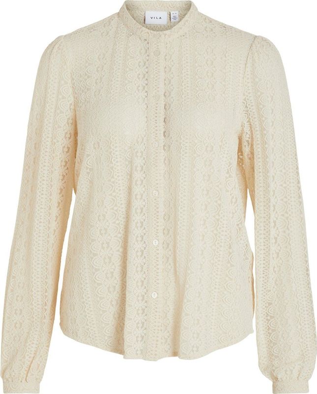 Vila Blouse Vichikka Lace - Birch - Kanten Stof - Regular Fit