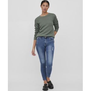 Gebreide Top - O-hals - Lange Mouwen - Katoen - Biologisch Katoen