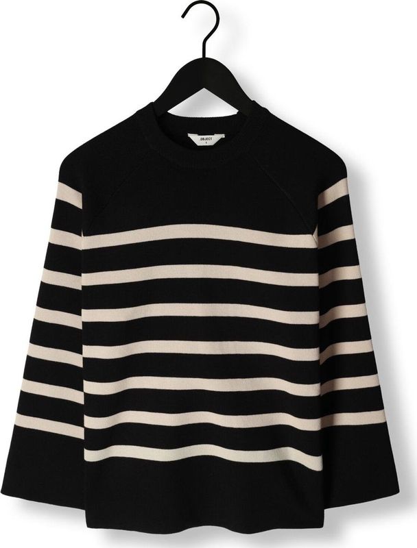 Object Objester Ls Knit Top Noos Truien & vesten Dames - Sweater - Hoodie - Vest- Zwart