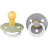 BiBS - Colour Pacifier Glow in the Dark - Stage 2 Fopspeen - 6+ maanden - 2 stuks - Sage Glow / Cloud Glow