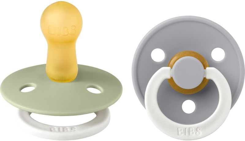 BiBS - Colour Pacifier Glow in the Dark - Stage 2 Fopspeen - 6+ maanden - 2 stuks - Sage Glow / Cloud Glow
