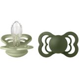 BIBS Speen Maat 1 Sage/Hunter Green Supreme Silicone 2st