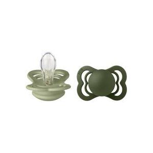 BiBS - Supreme Pacifier - Stage 1 Fopspeen - 0/6 maanden - 2 stuks - Sage / Hunter Green