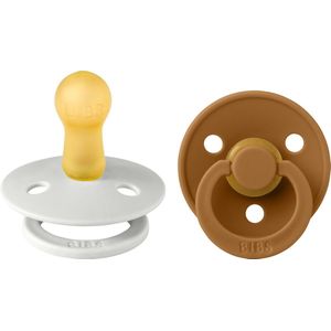 Bibs Fopspeen 1 haze/caramel 0-6M 2 stuks