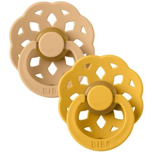 Set van 2 BIBS Bohème-fopspenen, maat 1 van 0 tot 6 maanden zandbeige