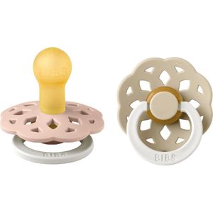BiBS - Boheme Pacifier Glow in the Dark - Stage 1 Fopspeen - 2 stuks - Blush Glow / Vanilla Glow